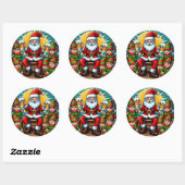 Sticker Rond Pugilante Pull de Noël (Feuille)