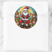Sticker Rond Pugilante Pull de Noël (Sac)