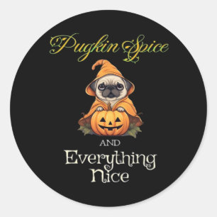 Sticker Rond Pugkin Spice Et Tout Nice