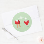 Sticker Rond Puis Et Maintenant : Ping Pong (Enveloppe)
