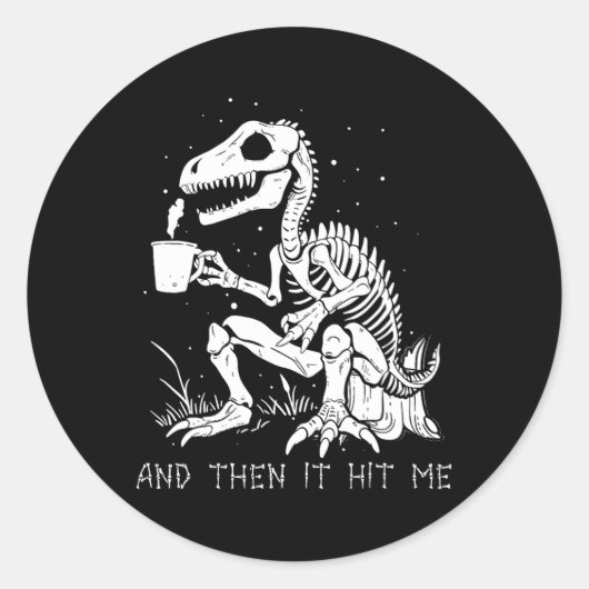 Sticker Rond Puis Il M'A Frappé Skeleton Costume Halloween (Devant)