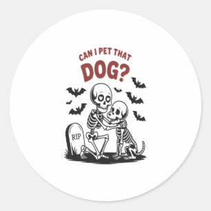 Sticker Rond Puis-Je Animer Ce Chien Halloween ?