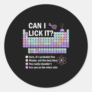 Sticker Rond Puis-je le lécher Tableau périodique Enfants Cadea
