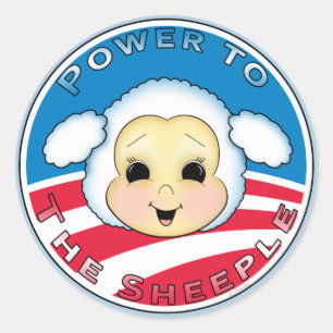 Sticker Rond Puissance au Sheeple (Obama)