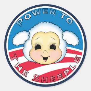 Sticker Rond Puissance au Sheeple (Obama)