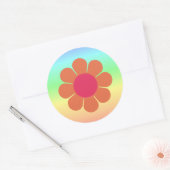 Sticker Rond Puissance des fleurs des années 70 (Enveloppe)