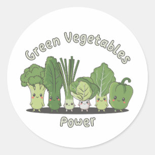 Sticker Rond Puissance des légumes verts