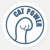 Sticker Rond Puissance du chat (Devant)