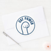 Sticker Rond Puissance du chat (Enveloppe)