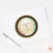 Sticker Rond Puissance du signal Meter Steampunk Machine Age (Enveloppe)