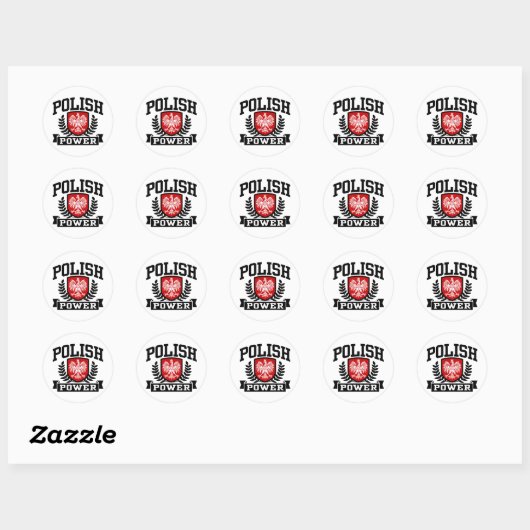 Sticker Rond Puissance polonaise (Feuille)