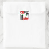 Sticker Rond Puissance, Uplift, Inspiration (Sac)