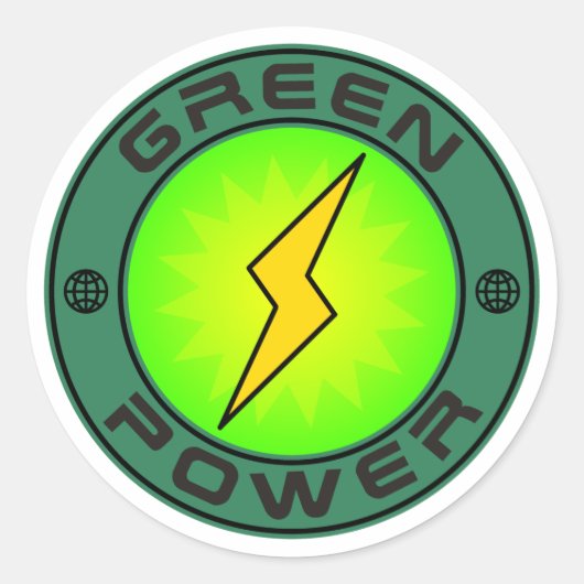 Sticker Rond Puissance verte (Devant)