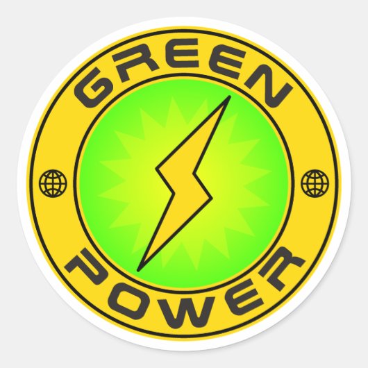 Sticker Rond Puissance verte III (Devant)