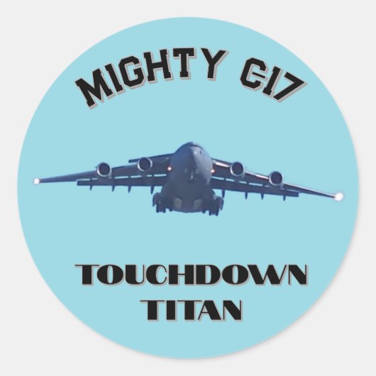 Sticker Rond Puissant C-17, Touchdown Titan (Devant)