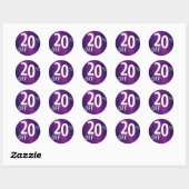 Sticker Rond Puissant panneau de 20 % DE RÉDUCTION SUR VENTE | (Feuille)