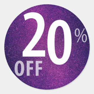 Sticker Rond Puissant panneau de 20 % DE RÉDUCTION SUR VENTE |