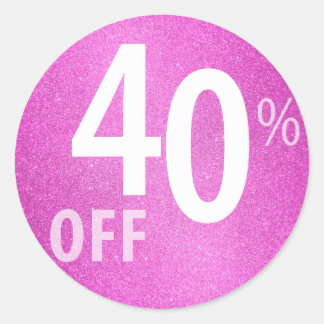 Sticker Rond Puissant SIGNE DE VENTE 40 % DE RÉDUCTION | Partie