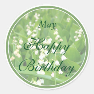 Sticker Rond Puisse Lily blanche de la vallée Anniversaire