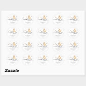 Sticker Rond Puits de souhaits de chiot Corgi (Feuille)
