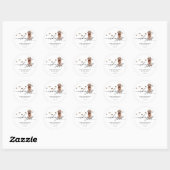 Sticker Rond Puits de vœux pour chiot Cavapoo marron (Feuille)