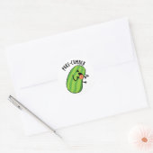 Sticker Rond Puke-cumber Funny Concomber Pun (Enveloppe)
