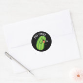 Sticker Rond Puke-cumber Funny Concomber Pun Dark BG (Enveloppe)
