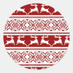 Sticker Rond Pull de Noël laid Renne