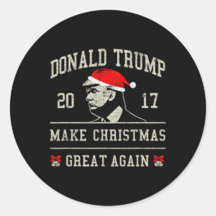 Sticker Rond Pull Trump Noël sale