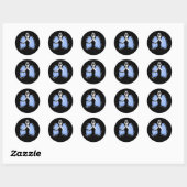 Sticker Rond Pulmonologue de l'anatomie pulmonaire Sensibilisat (Feuille)