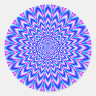 Sticker Rond Pulse 24 points en bleu rose et violet