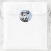 Sticker Rond Pumi Peinture - Cute Original Chien Art (Sac)