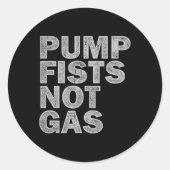 Sticker Rond Pump Fists Not Gas Funny New Jersey Beach Souvenir (Devant)