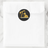 Sticker Rond Pumpjack d'or (Sac)