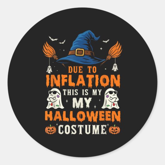 Sticker Rond Pumpkin Halloween Costume Men Women Funny Hallowee (Devant)