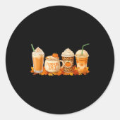 Sticker Rond Pumpkin Latte Sce Coffee Fall Drink Halloween Autu (Devant)