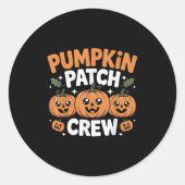 Sticker Rond Pumpkin Patch Crew Matching Family Fall Autumn (Devant)