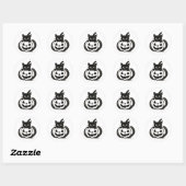 Sticker Rond Pumpkin Peek – Black Cat Halloween Design on  (Feuille)