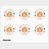Sticker Rond Pumpkin Queen 👑 | Cute Halloween (Feuille)