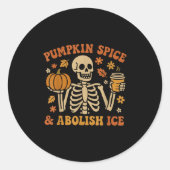Sticker Rond Pumpkin Sce Abolish Ice Anti-trump Resist Fall Hal (Devant)