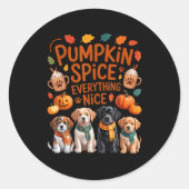 Sticker Rond Pumpkin Sce Everything Nice Fall Dog Lovers Addict (Devant)