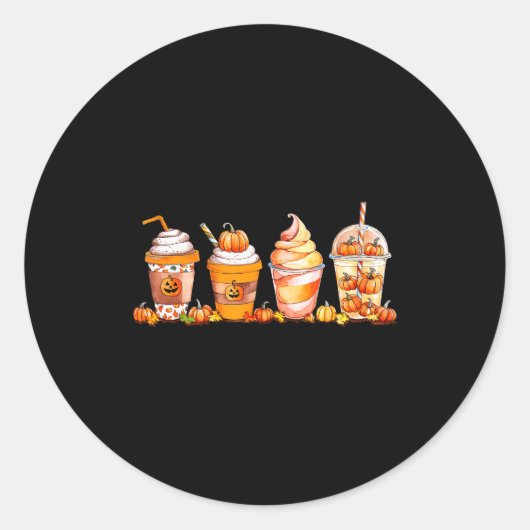 Sticker Rond Pumpkin Sce Latte, Fall Coffee, Pumpkin Sce Thanks (Devant)