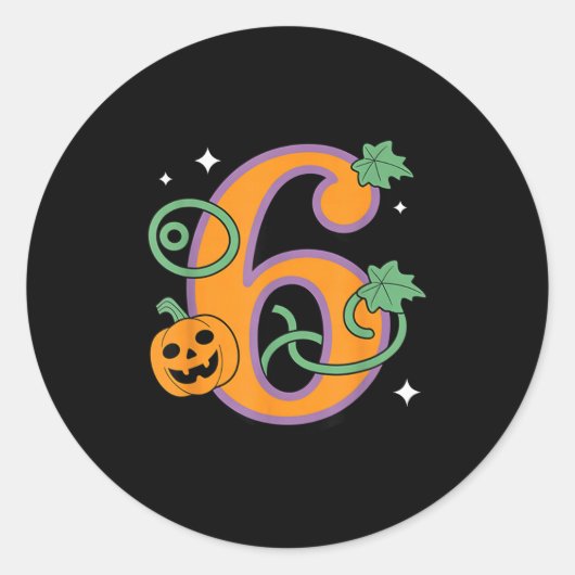 Sticker Rond Pumpkin Six Seven 67 Matching 6 Halloween Couple (Devant)