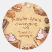 Sticker Rond Pumpkin Spice and Everything Nice  (Devant)