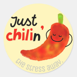 Sticker Rond Pun à poivre chili positif - Juste Chilin