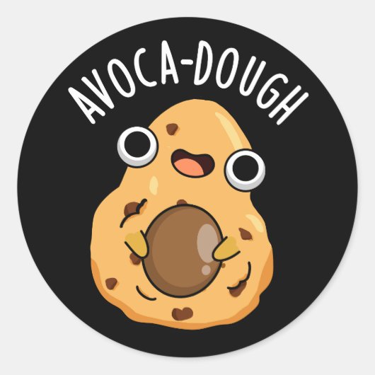 Sticker Rond Pun Avoca-pâte drôle Avocado amusant (Devant)