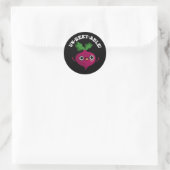 Sticker Rond Pun de betterave végétale mignonne non-perruquable (Sac)