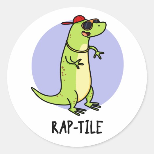 Sticker Rond Pun de lizard en tissu de rap drôle (Devant)