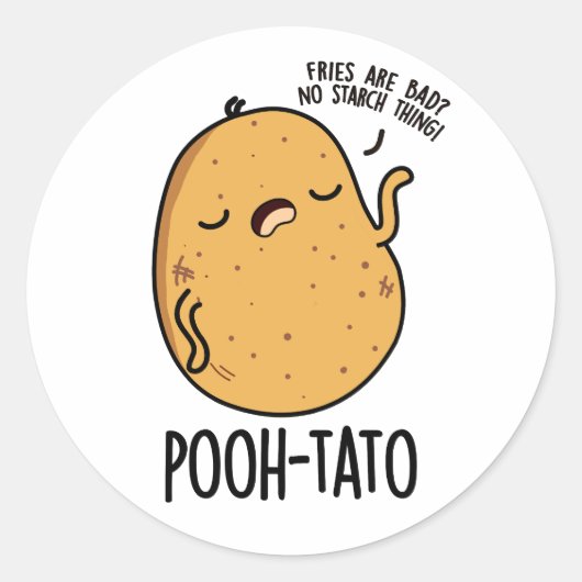 Sticker Rond Pun de pomme de terre drôle de tato (Devant)