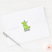 Sticker Rond Pun Dinosaure Irritée Dino-sore (Enveloppe)